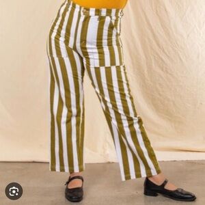 Big Bud Press Olive Green Vintage Stripe Work Pants size small